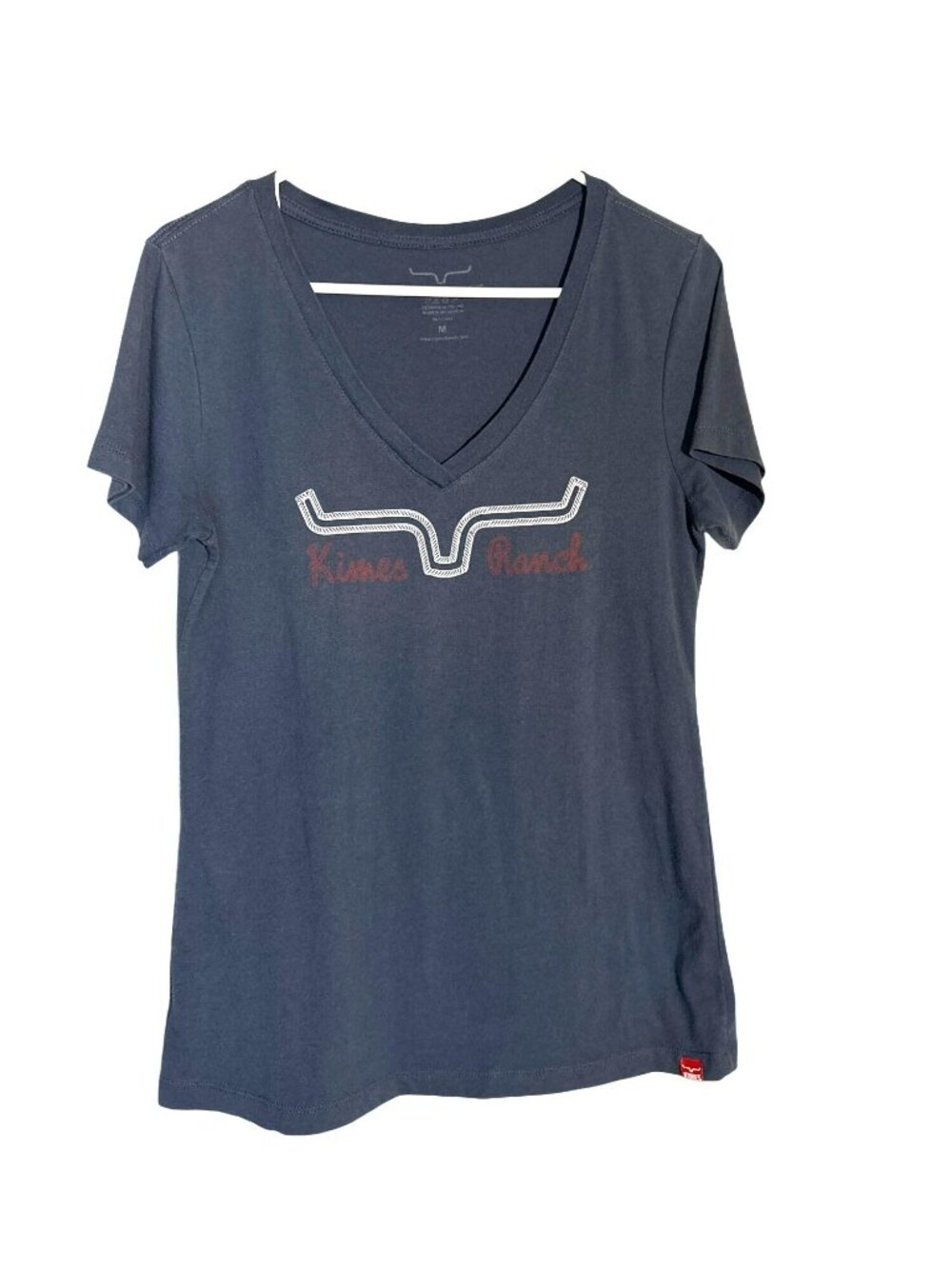 Kimes Ranch Navy Graphic V-Neck T-Shirt Medium